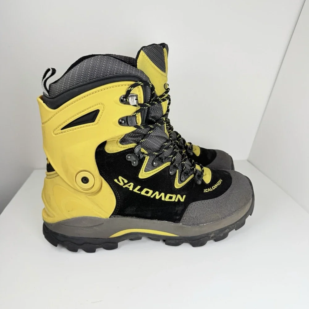 Salomon Men's 9 Hiking Mountaineering Boots Black Yellow Contagrip 27.5cm